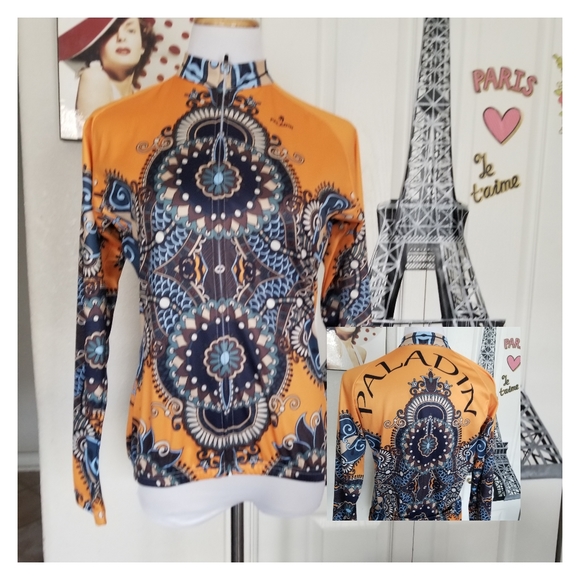 Paladin Cyling Multicolor  Orange Design Jacket size Medium - Picture 1 of 7